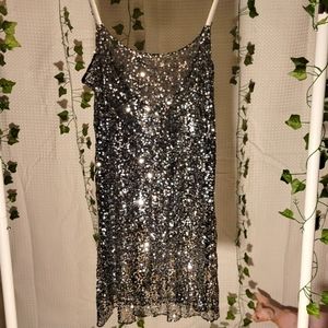 Sheer Sequin Mini Dress or Cover Up